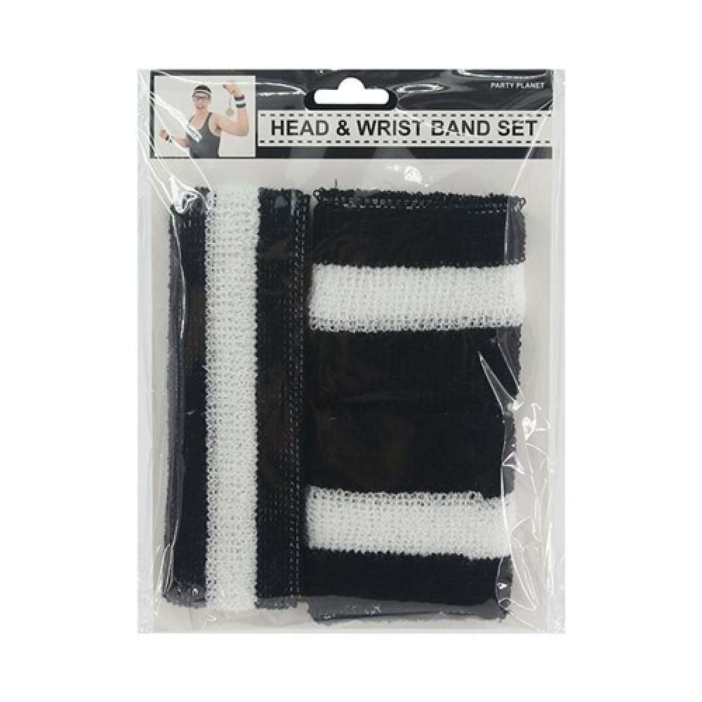 View Party Sweat Set Headband & Wristband Black