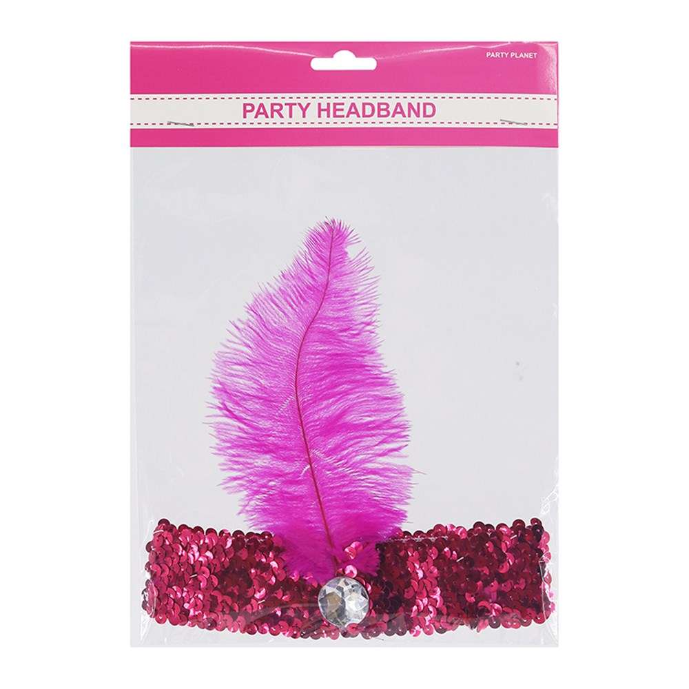 View Party Headband Charleston Sequin Pink
