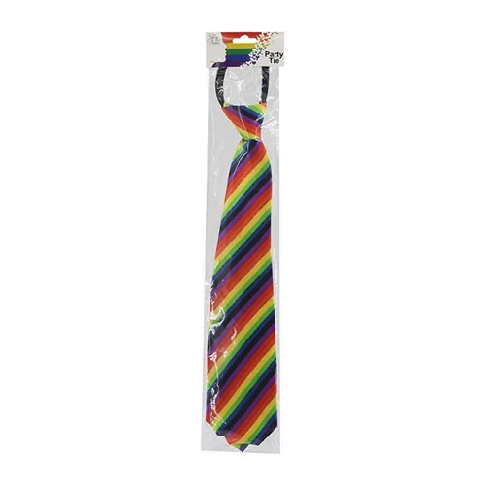View Party Tie Carnival Rainbow Stripe