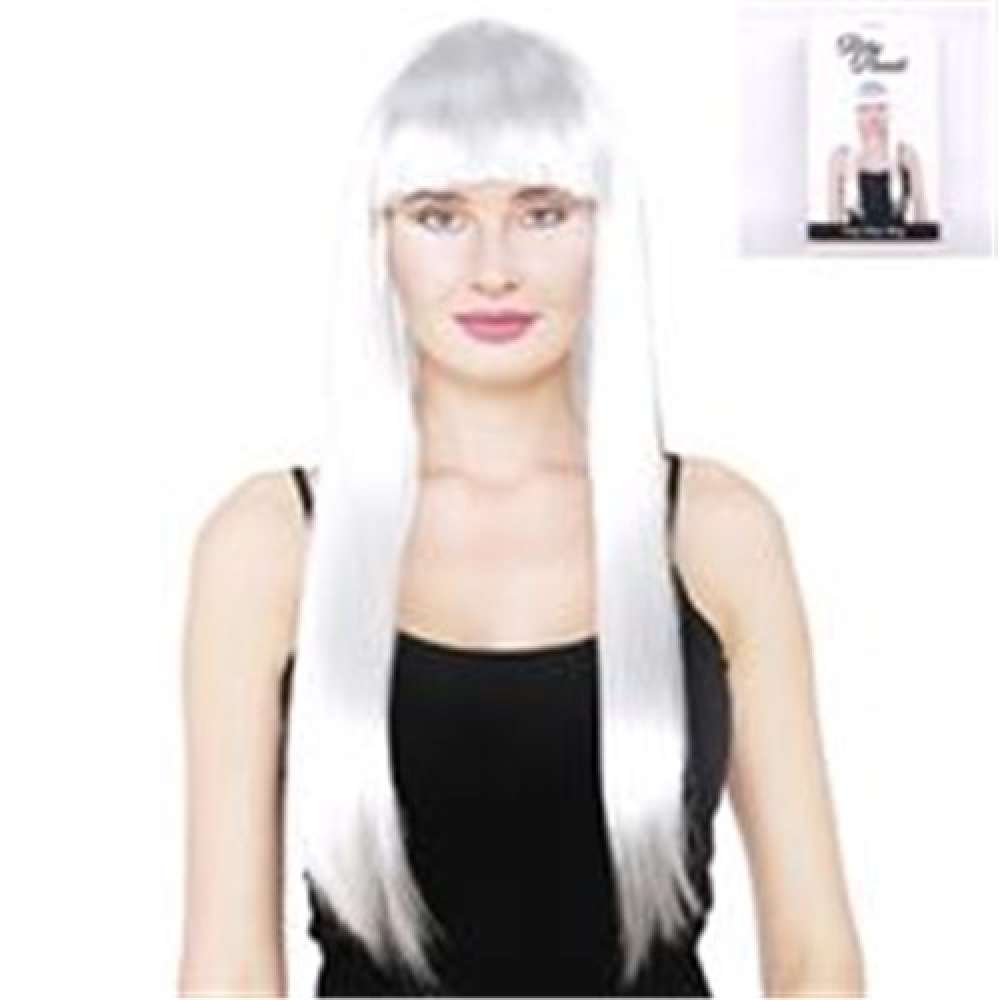 View Party Wig Long Straight White Pop Star
