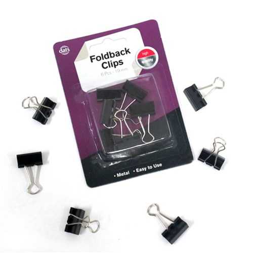 View Binder Clips 6pk19mm Foldback