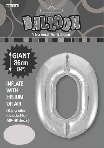 View Foil Balloon 34" No 0 Silver