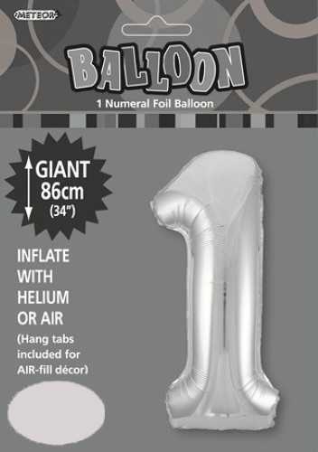 View Foil Balloon No 1 Jumbo Silver