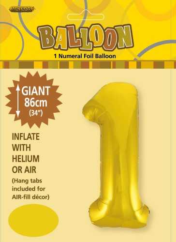 View Foil Balloon 34" No 1 Gold