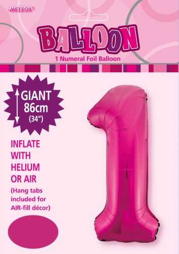 View Foil Balloon No 1 Jumbo Pink