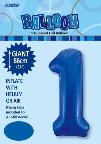 View Foil Balloon 34"  No 1 Blue