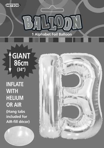 View Foil Balloon Letter B Silver