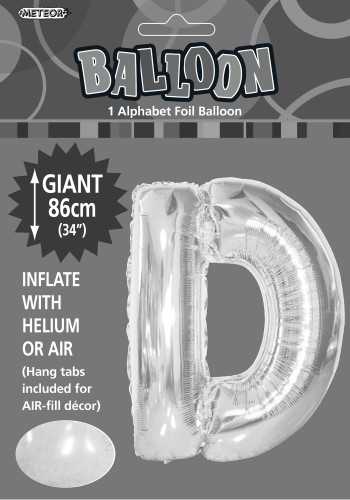 View Foil Balloon Letter D Silver