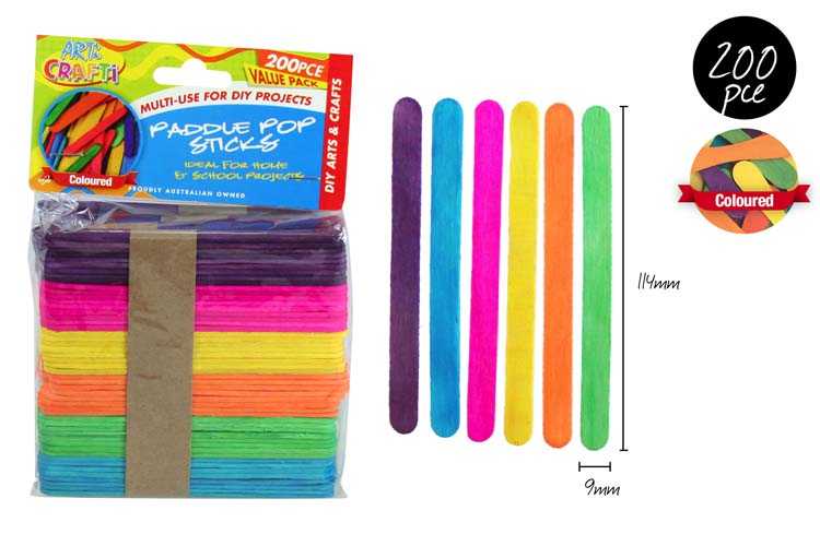 View Popsticks 200pk Coloured