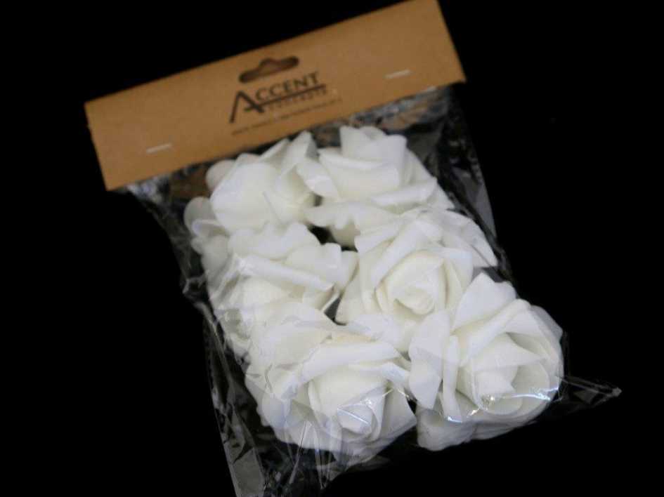 View Rose Flower White Single Stems 6pk