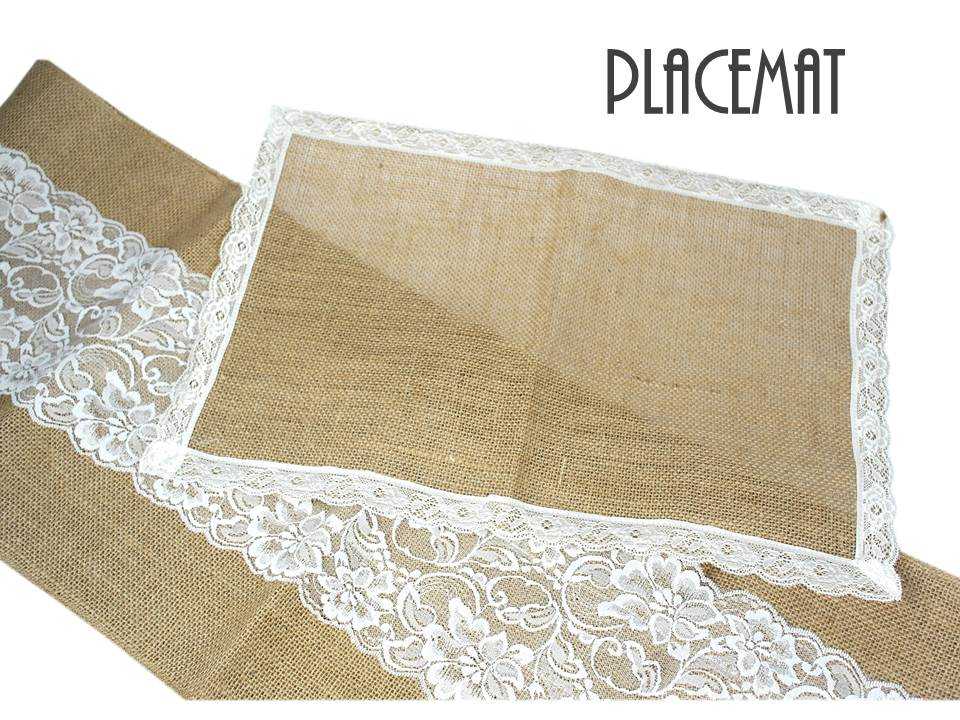 View Placemat Hessian with Lace Border