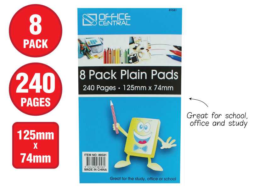 View Pad 8pk Plain 