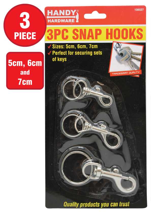 View Metal Key Holder Snap Hook 3pce