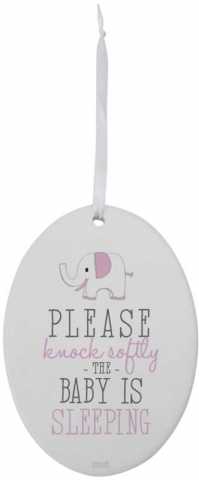 View Splosh Baby Sleeping Sign Oval Pink