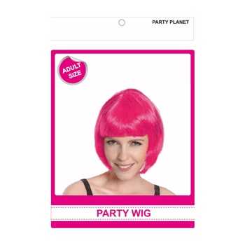 View Party Wig Short Bob Bright Pink