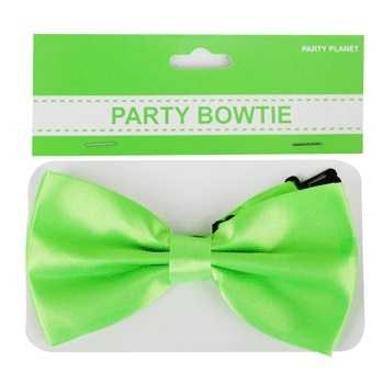 View Bow Tie Satin Fluro Green