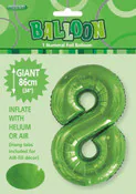 View Foil Balloon 34" Green Jumbo NO. 8