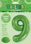 View Foil Balloon 34" Green Jumbo NO. 9