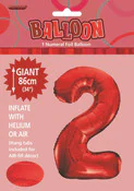View Foil Balloon 34" Red Jumbo NO. 2