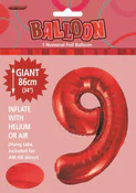 View Foil Balloon 34" Red Jumbo NO. 9